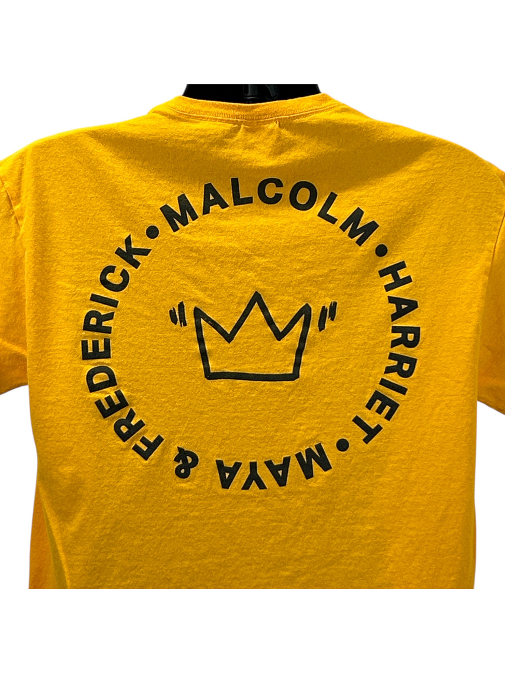 Black History T Shirt Yellow Malcolm X Tubman Angelou Douglass Unisex L Large